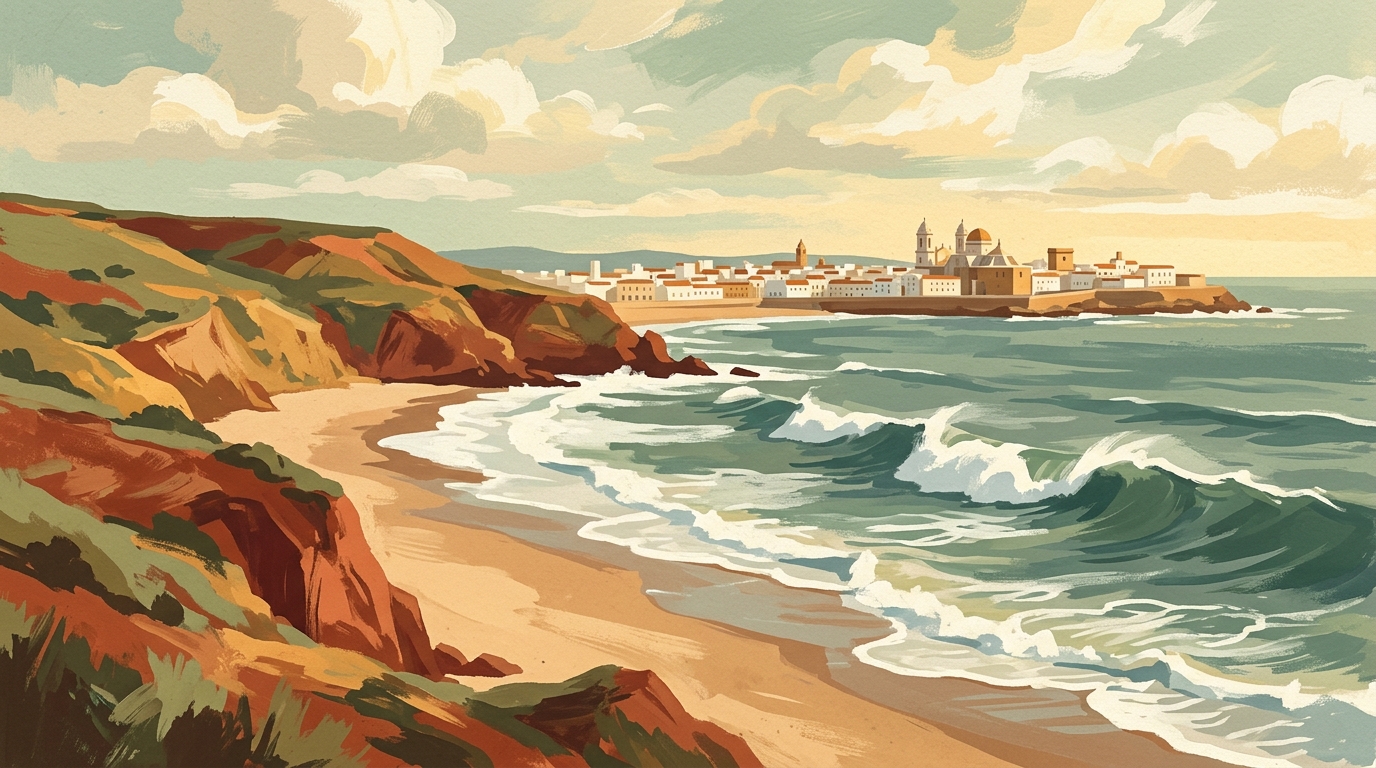 Cádiz in January: Bright Light and Winter Waves