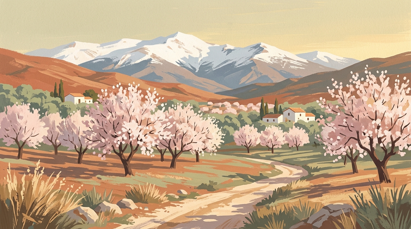 Granada in February: Almond Blossom and Alpine Peaks