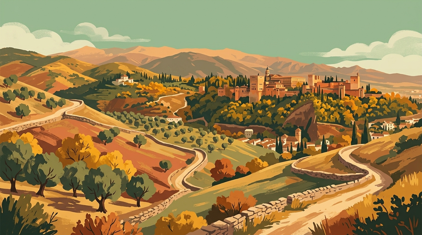 Granada in October: Gold Leaf and Mountain Air