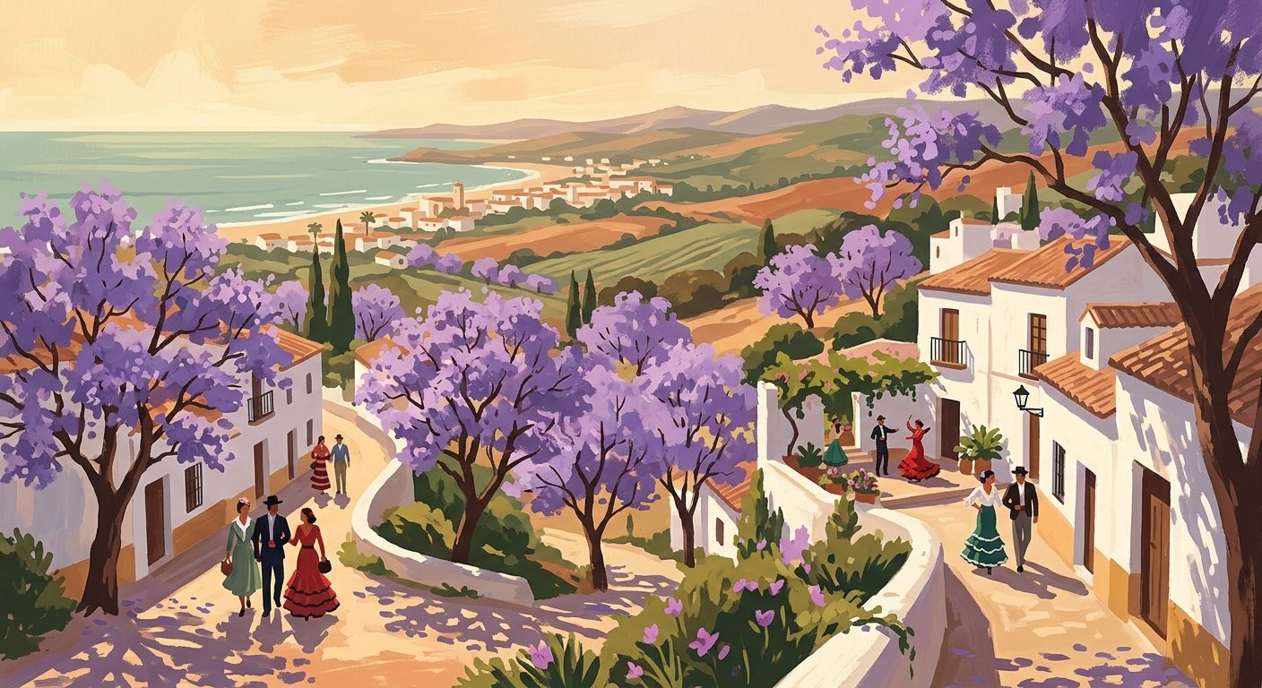 Poster: Purple Blooms and the Spirit of Jerez